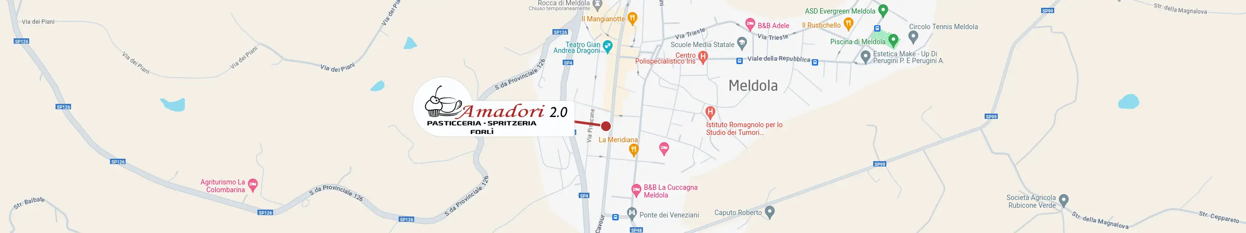 Mappa: Pasticceria Amadori 2.0, Via Cavour 130, Meldola