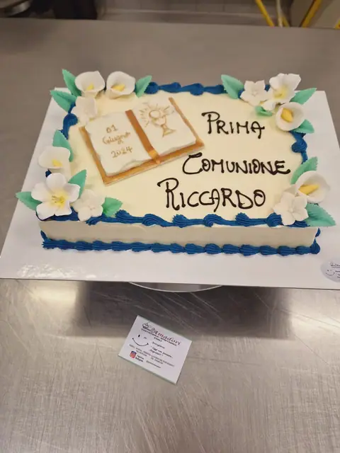 Torta per la Prima Comunione personalizzata, giugno 2024 – Pasticceria Amadori