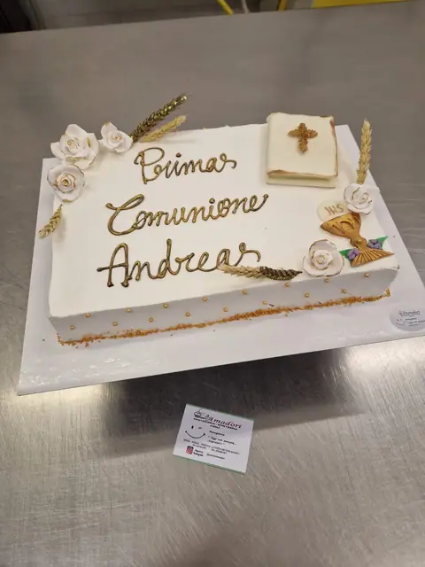 Torta per la Prima Comunione personalizzata, giugno 2024 – Pasticceria Amadori