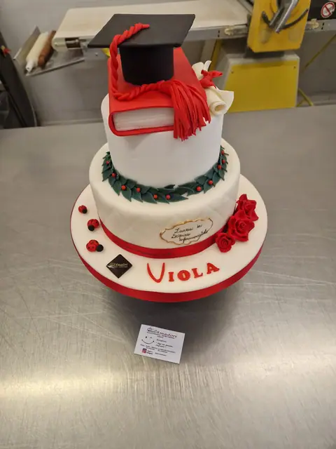 Torta di laurea personalizzata, aprile 2024 – Pasticceria Amadori