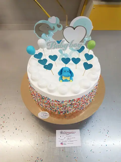 Torta per la nascita personalizzata, settembre 2023 – Pasticceria Amadori